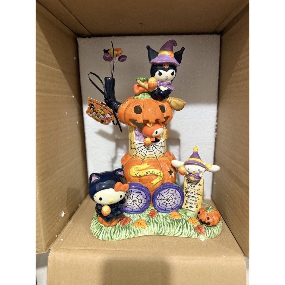 Blue Sky Clayworks - Hello Kitty Halloween Pumpkin Cafe Candle House - 23682